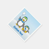 Snowballing pinguins papier servet (Hoek)