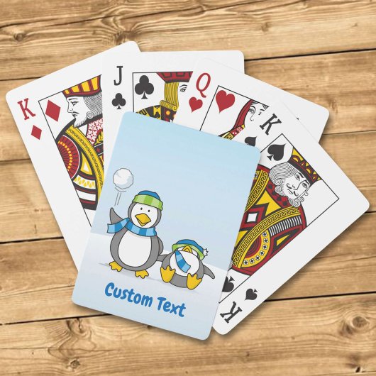 Snowballing pinguïns pokerkaarten