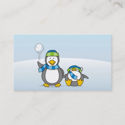 Snowballing pinguïns visitekaartje (Achterkant)