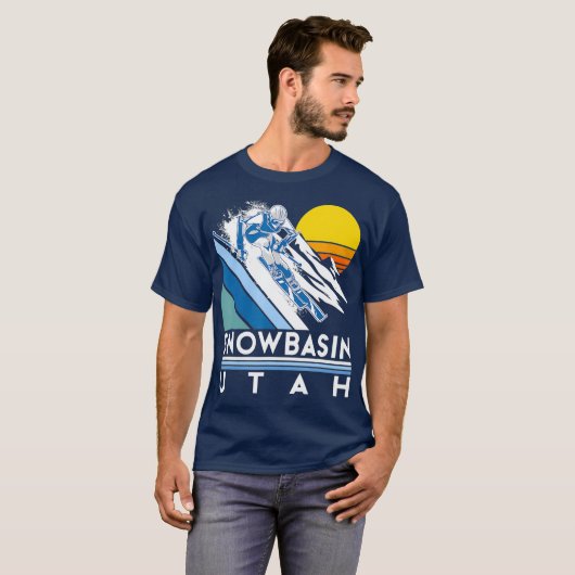 Snowbasin Utah Retro Ski T-shirt (Voorkant volledig)