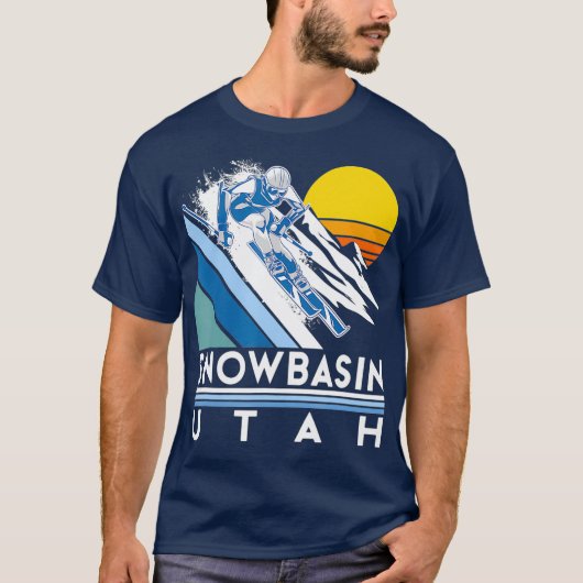 Snowbasin Utah Retro Ski T-shirt (Voorkant)