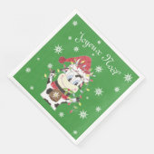 Snowbell de koe en de Kerstdagen lichten papieren Servetten (Hoek)