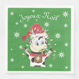 Snowbell de koe en de Kerstdagen lichten papieren  Servetten