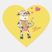 Snowbell de koe, in liefde, gele stickers (Voorkant)