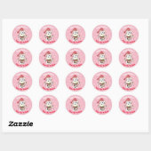 Snowbell de koe -Prettige feestdagen roze stickers (Vel)