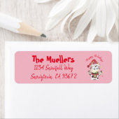 Snowbell de koe roze het terugkeeradres etiketten (Insitu)