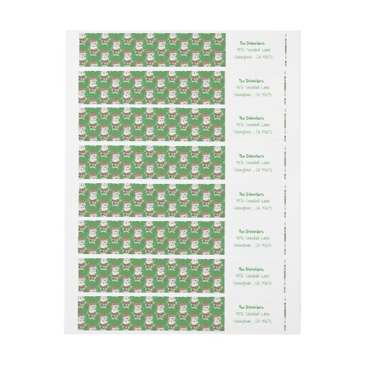 Snowbell Kerstmis gepersonaliseerd etiket (Vel)