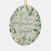Snowberries Eerste Kerstmis als grootouders Foto Keramisch Ornament (Rechts)