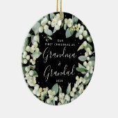 Snowberries Eerste Kerstmis als grootouders Foto Keramisch Ornament (Rechts)