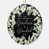 Snowberries Eerste Kerstmis als grootouders Foto Keramisch Ornament (Links)