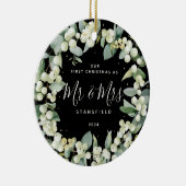Snowberries - Onze eerste Kerstmis, Mr & Mrs Foto Keramisch Ornament (Rechts)