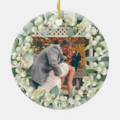 Snowberries - Onze eerste Kerstmis, Mr & Mrs Foto Keramisch Ornament (Achterkant)