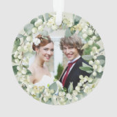 Snowberries - Onze eerste Kerstmis, Mr & Mrs Foto Ornament (achterkant)
