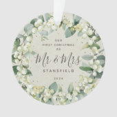 Snowberries - Onze eerste Kerstmis, Mr & Mrs Foto Ornament (voorkant)