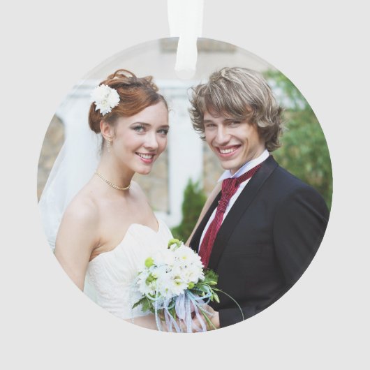 Snowberries - Onze eerste Kerstmis, Mr & Mrs Foto Ornament (achterkant)