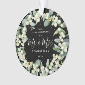 Snowberries - Onze eerste Kerstmis, Mr & Mrs Foto Ornament (voorkant)