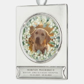 Snowberries - Pet Memorial of Pet Kerstfoto Verzilverd Banner Ornament (Links)