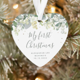Snowberry Baby's eerste kerstfoto-hart Ornament