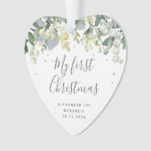 Snowberry Baby's eerste kerstfoto-hart Ornament (voorkant)