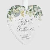Snowberry Baby's eerste kerstfoto-hart Ornament (voorkant)
