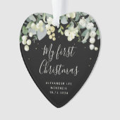 Snowberry Baby's eerste kerstfoto-hart Ornament (voorkant)