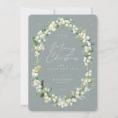 Snowberry+Eucalyptus Botanical Frame Christmas Feestdagenkaart (Voorkant)