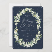 Snowberry+Eucalyptus Botanical Frame Christmas Feestdagenkaart (Voorkant)
