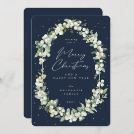 Snowberry+Eucalyptus Botanical Frame Christmas Feestdagenkaart