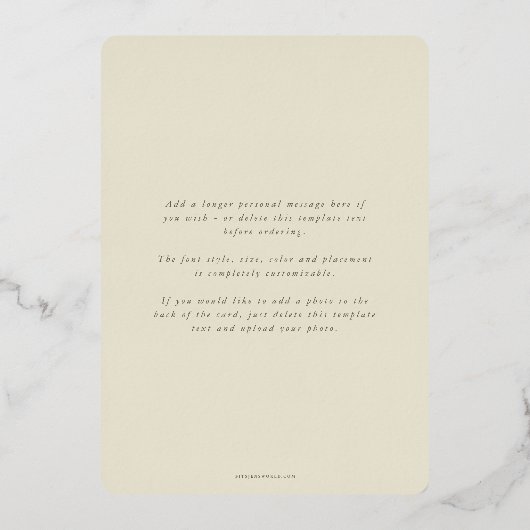 Snowberry + Eucalyptus Botanische kerstmis met Lij Folie Feestdagenkaart (Achterkant)