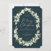 Snowberry+Eucalyptus Botanische kerstmis met Lijst Feestdagenkaart (Voorkant)