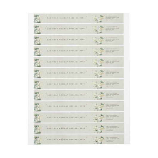 Snowberry + Eucalyptus Holiday Return Address (Vel)