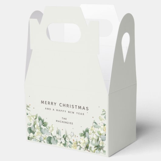 Snowberry + Eucalyptus Kerstfeestdag feestforel Bedankdoosjes (Geopend)