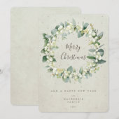 Snowberry + Eucalyptus Kerstmis zonder foto Feestdagenkaart (Voorkant / Achterkant)