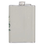 Snowberry & Eucalyptus krans gepersonaliseerde bru Heupfles (Achterkant)