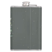 Snowberry & Eucalyptus krans gepersonaliseerde bru Heupfles (Achterkant)