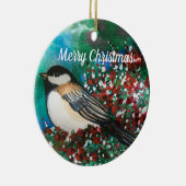 Snowberry's Chickadee Merry kersttwitteraar Keramisch Ornament (Rechts)