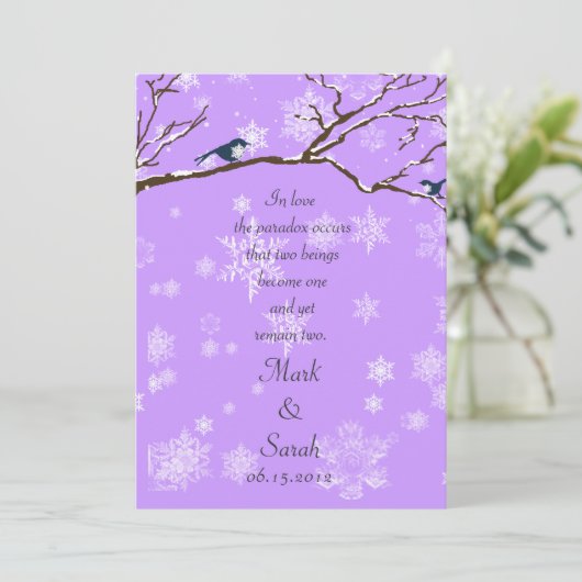 Snowbird 2 Lavander Uitnodiging (Staand voorkant)