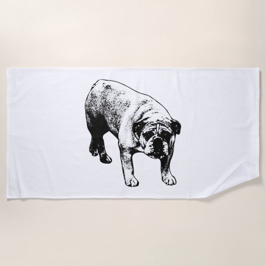 Snowbird Bulldog Handdoek (Voorkant)