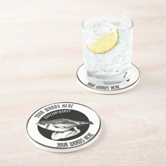 Snowbird Custom Sandstone Drink Onderzetter (Zijkant)