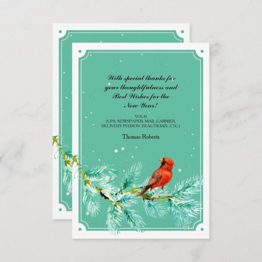 Snowbird Holiday Hartelijk dank Kaart (Voorkant / Achterkant)