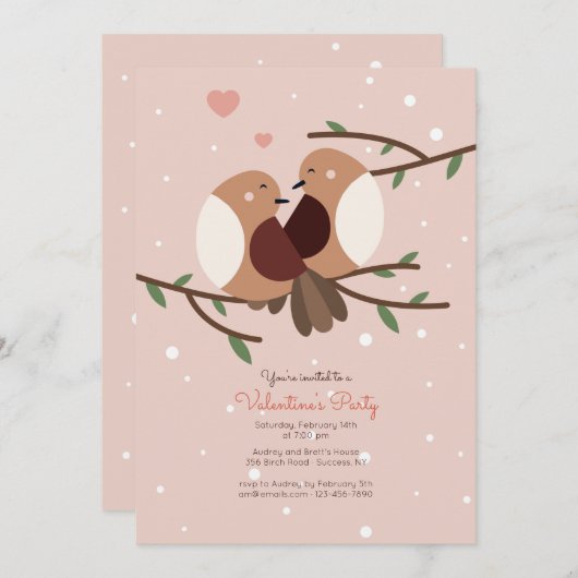 Snowbird Invitation Kaart (Voorkant / Achterkant)