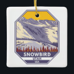 Snowbird Ski Area Winter Utah Keramisch Ornament<br><div class="desc">Snowbird Winter art design toont het winterlandschap.</div>