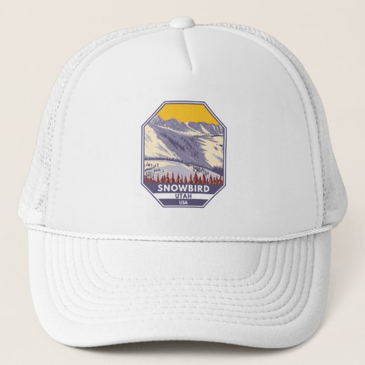 Snowbird Ski Area Winter Utah Trucker Pet (Voorkant)