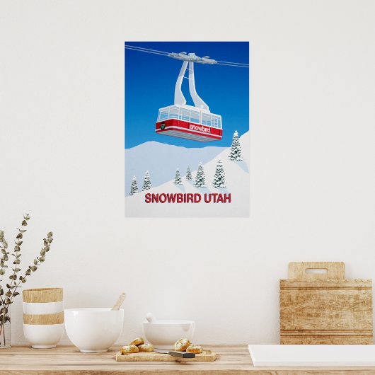 Snowbird Ski Resort Cable Car Poster (Keuken)