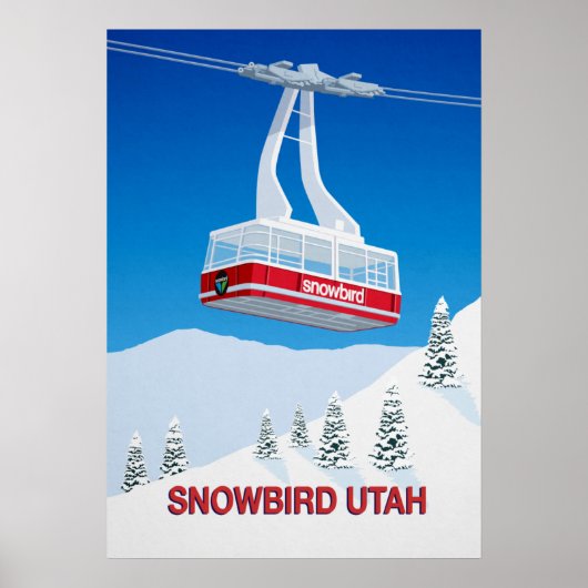 Snowbird Ski Resort Cable Car Poster (Voorkant)