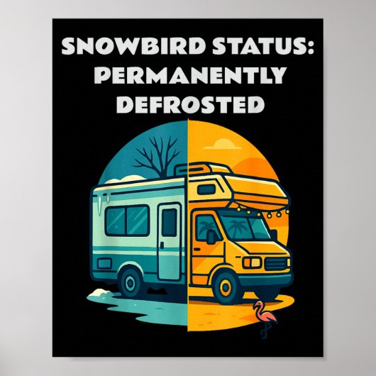 Snowbird Status Permanently Defrosted Rv Camng Ret Poster (Voorkant)