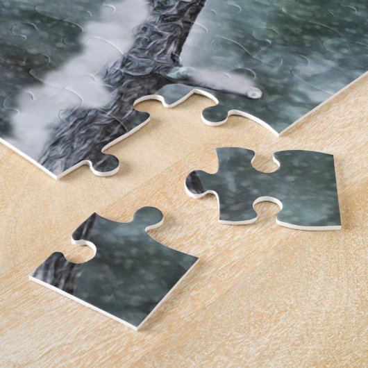 Snowbird Tufted Titmouse Bird Art Puzzle Legpuzzel (Zijkant)