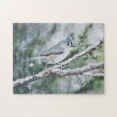 Snowbird Tufted Titmouse Bird Art Puzzle Legpuzzel (Horizontaal)