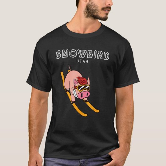Snowbird Utah Pig Ski T-shirt (Voorkant)