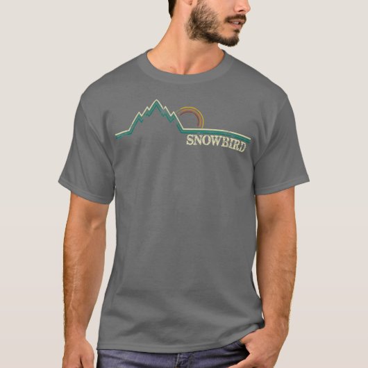 Snowbird Utah Retro Adventure Skiing Snowboard T-shirt (Voorkant)